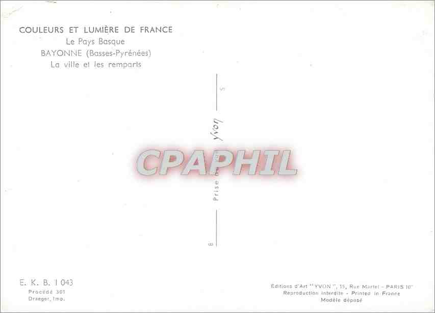 CPM Le Pays Basque Bayonne (Basses Pyr) La Ville et les remparts — Rückseite