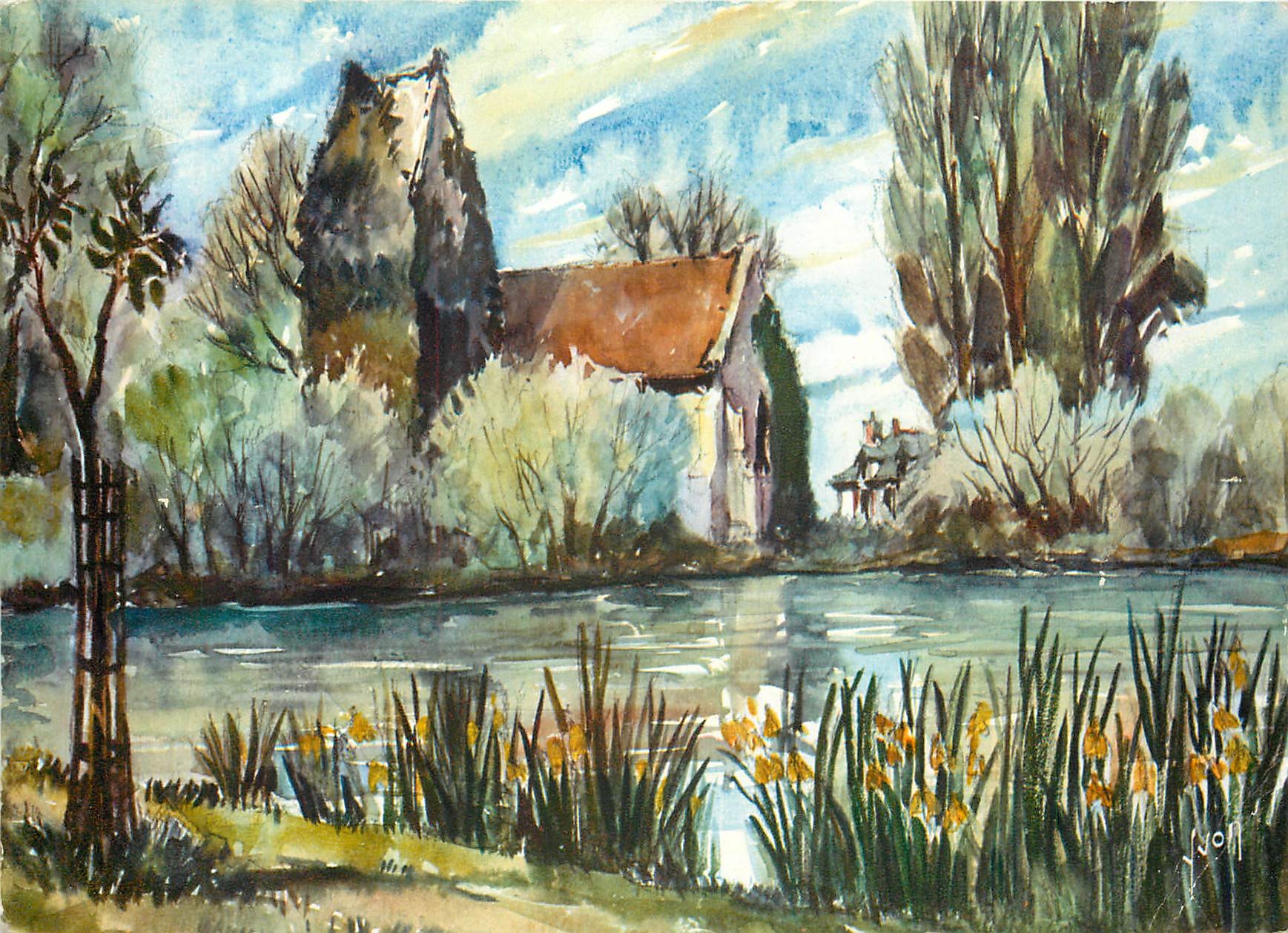 Kirche von CRIQUEBŒUF (Calvados) — Die Normandie — Kunstausgabe 'YVON', Paris