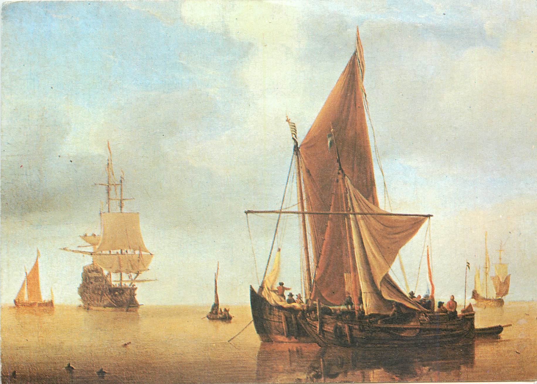 CPM Mer Calme Van de Velde (1663 1707) Alte Pinakothek Minich Cliche Scala Italie