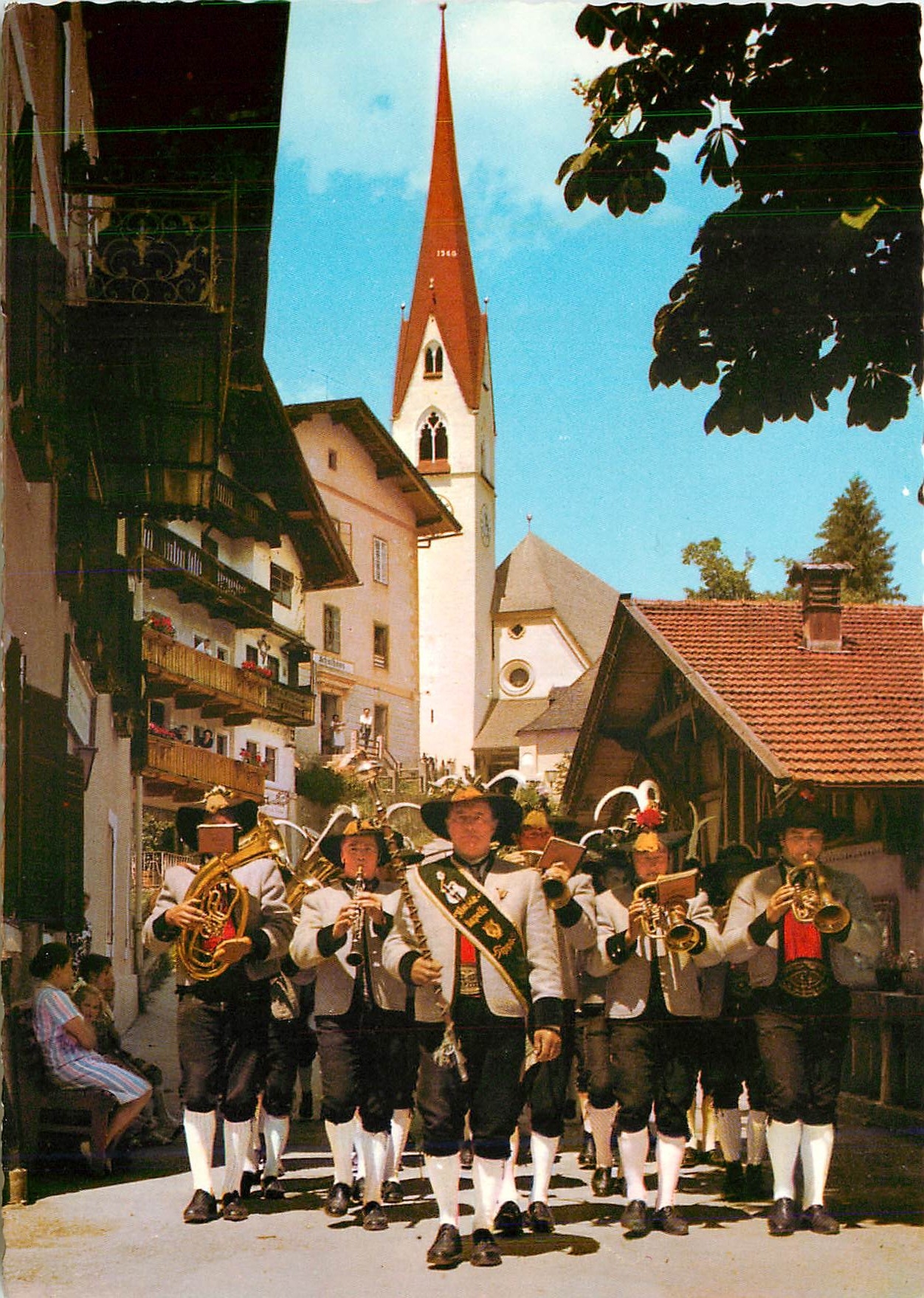 CPM Dorstrasse in Hippach Zillertal Tirol Folklore