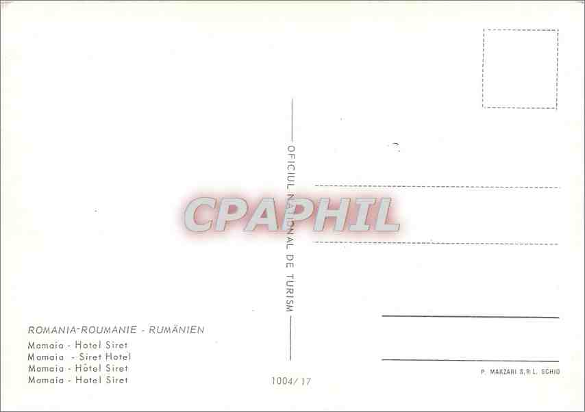 CPM Roumanie Mamaia Hotal Siret — Rückseite