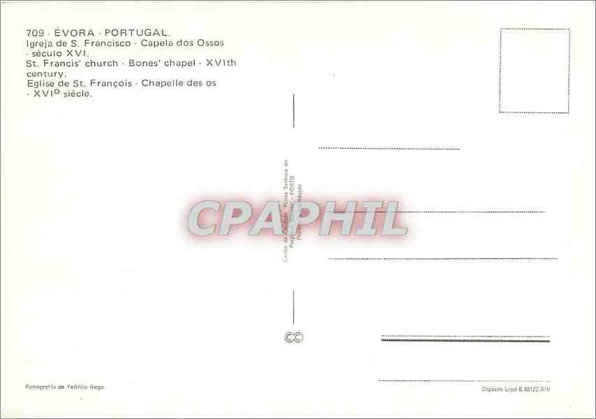 CPM Evora Portugal St Francis church chapel XVIth century — Back