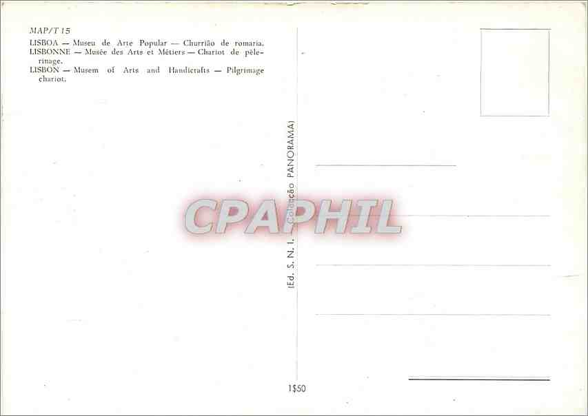 CPM Lisboa Musee des arts et Meteirs charlot de pelerinage — Rückseite
