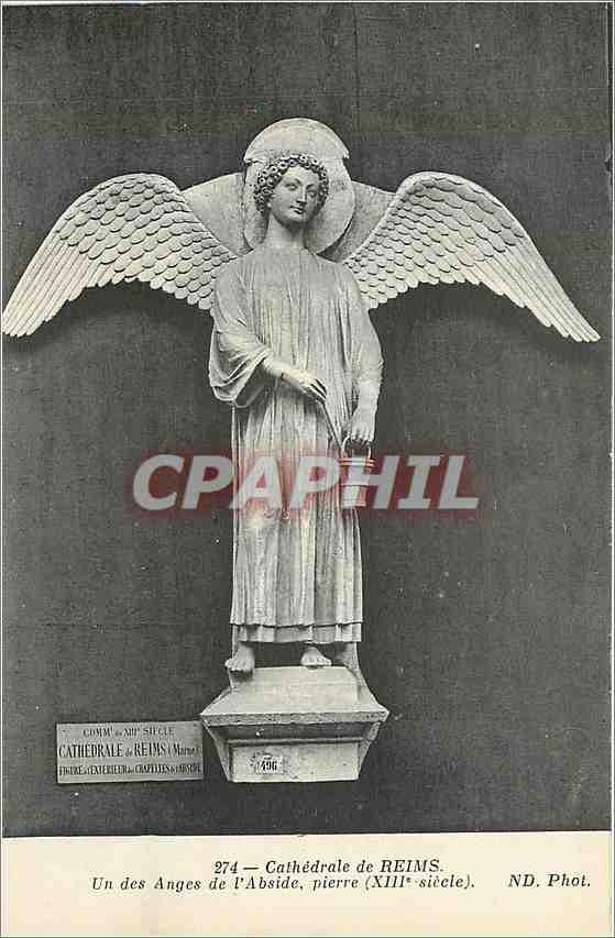 CPA Cathedrale de Reims Un des Angers de l'Abside pierre (XIIIe s)