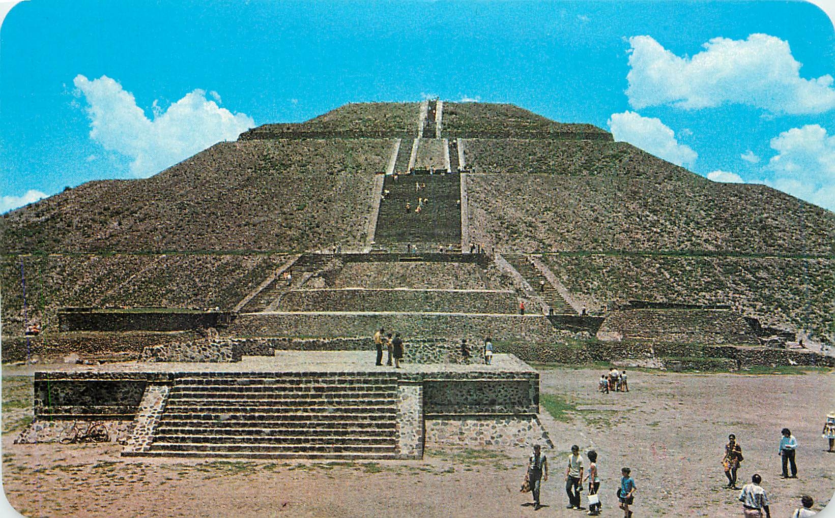 CPM The imposing ancient Pyramid of the sun almost 700 hundred feet at the base rises to a Height of