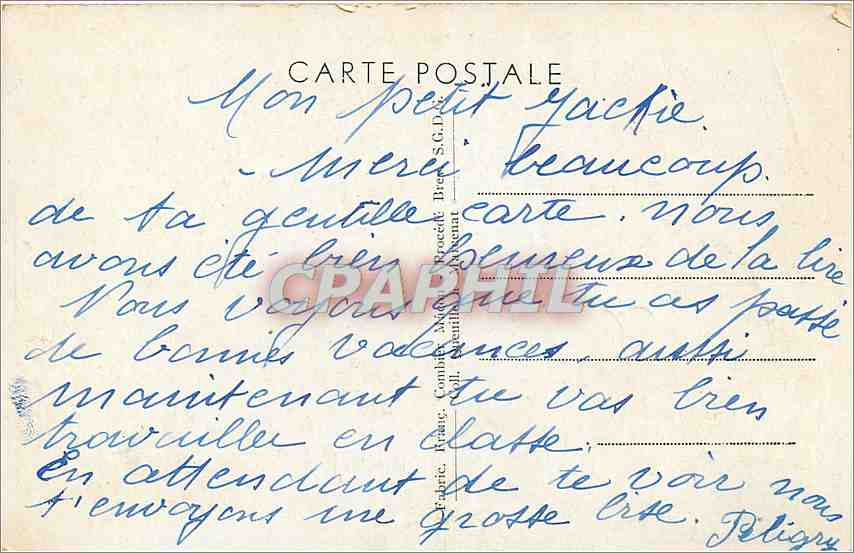 CPM Marcenat Ruines du chateau feodal d'aubijoux — Rückseite