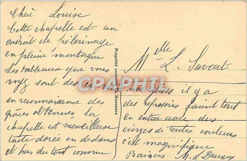 CPA Notre Dame de Laghet Entree de la chapelle — Rückseite