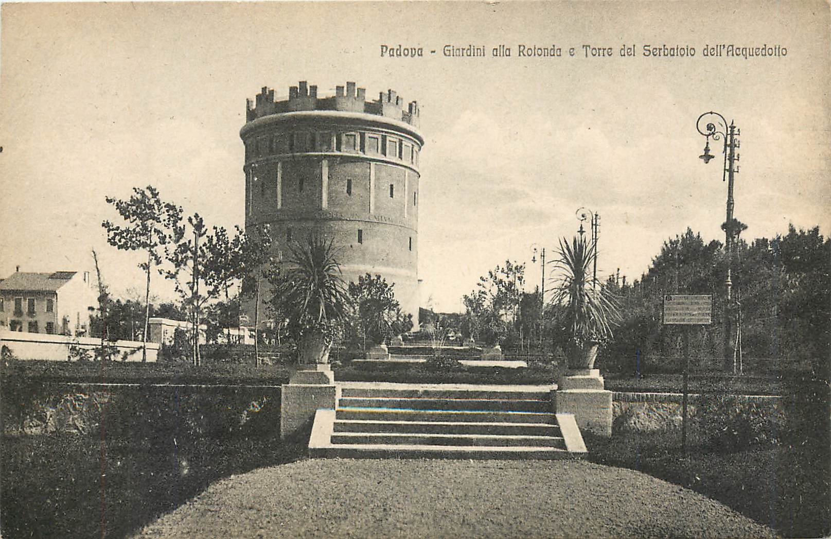 CPA Padova Giardini alla Rontoda e Torre del Serbatolo dell'Acquedollo