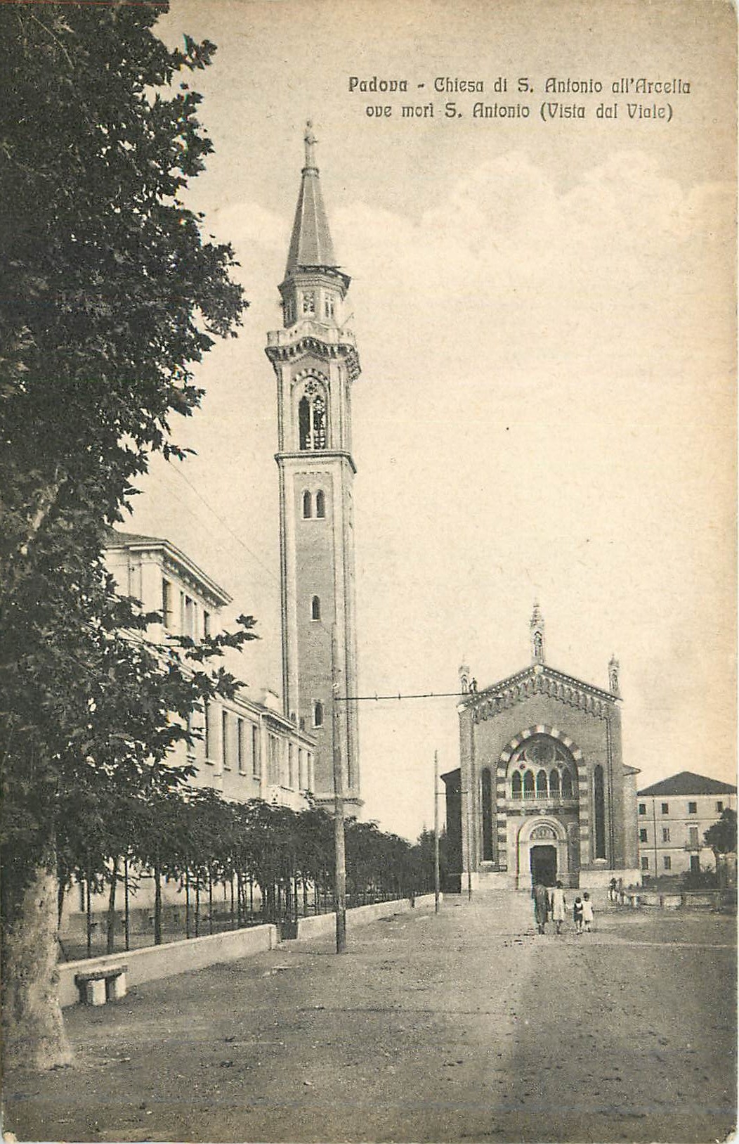 CPA Padova Chiesa du S Antonio all'Araella ave mart S Antonio (Vista dal Vialc)