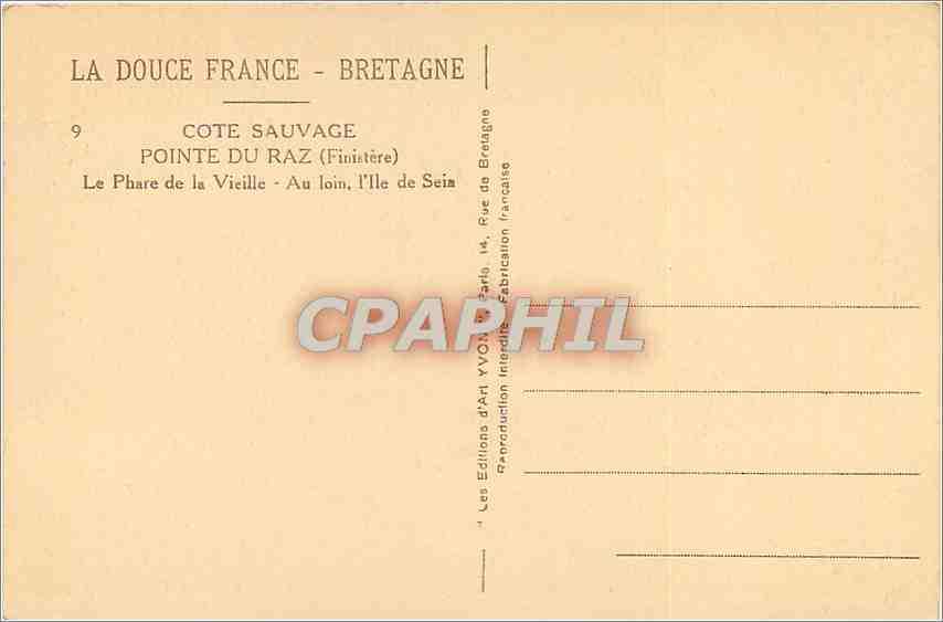 Pointe du Raz - Brittany — The Lighthouse of the Old — YVO17 — Back