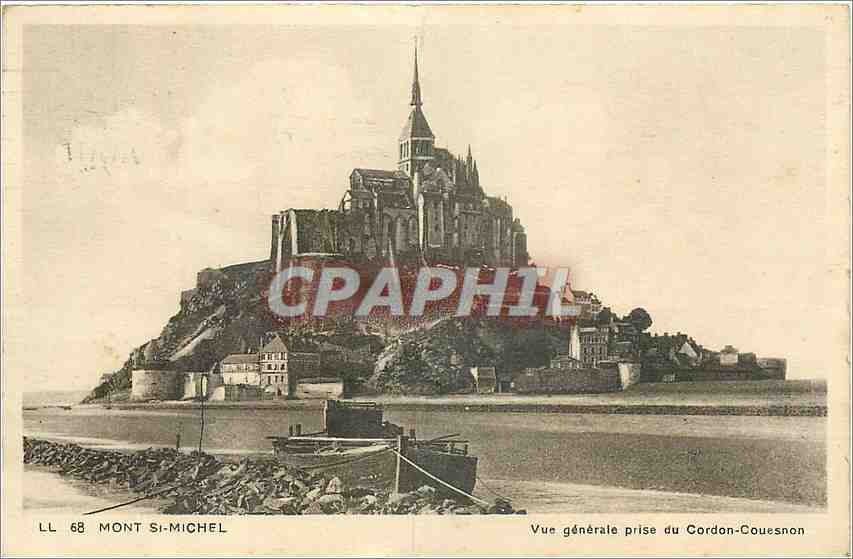 CPA Mont St Michel Vue generale prise du Cordon Couesnon 
