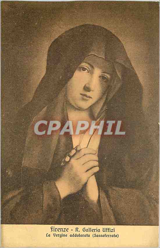 CPA Firenze R Galleria Uffizi La Vergine addolorata (Sassoferrato)
