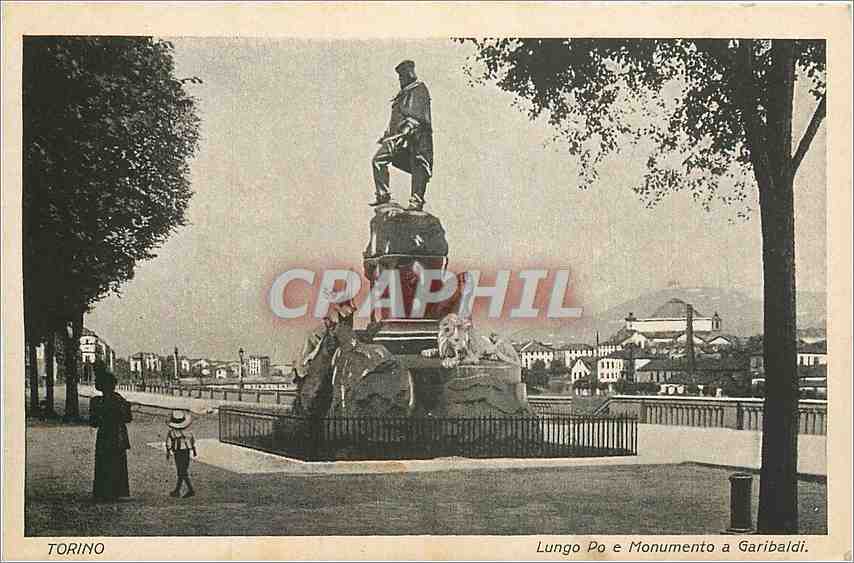 CPA Torino Lungo Po e Monumento a Garibaldi