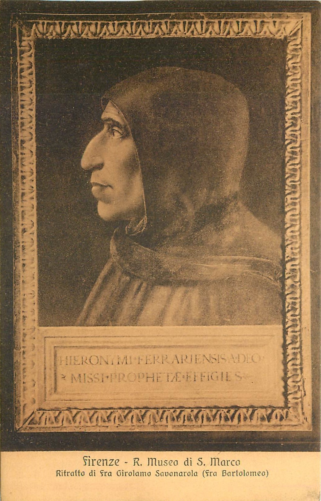 CPA Firenze R Museo di S Marco Ritratto di Girolamo Savonarola (Fra Bartolomeo)