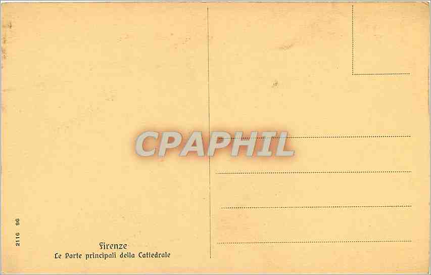 CPA Firenze Le Porte princcipali della Cathedrale — Rückseite