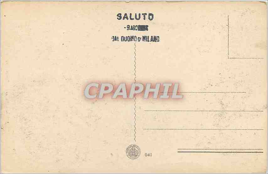 CPA Milano Duomo Particalare — Rückseite