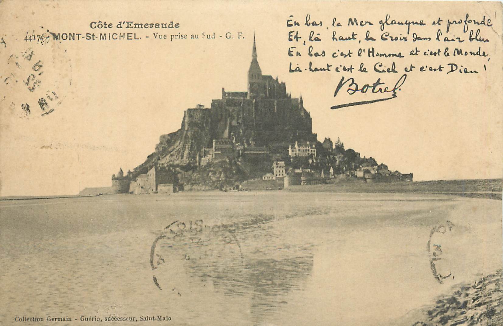 CPA Cote d'Emeraude Mont St Michel Vue prise au sud Botrel