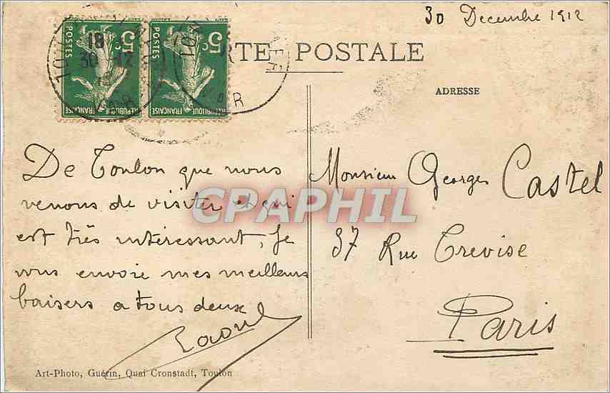 CPA Toulon La Rade — Rückseite