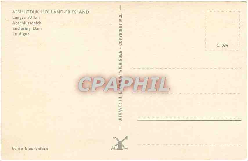 CPM Afsluitdijk Holland Friesland La digue — Rückseite