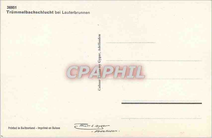 CPM Trummelbachschlucht bei Lauterbrunnen — Rückseite