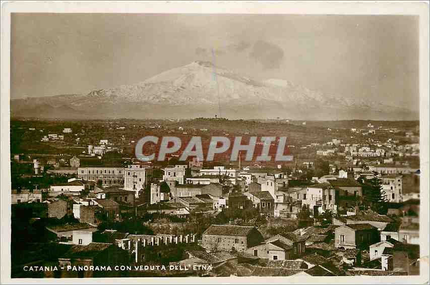 CPA Catania Panorama con Veduta Dell Etna