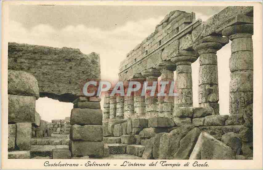 CPA Castefuetrano Selinunte L'interno del Tempio du Ercole