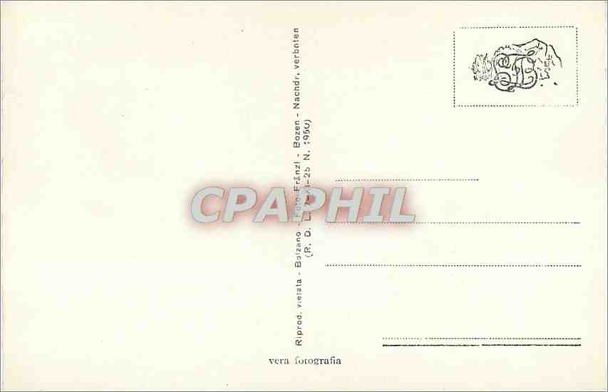 CPA Dolomiti S Cipriano m 1085 verso Ol catinaccio m 2891 — Rückseite