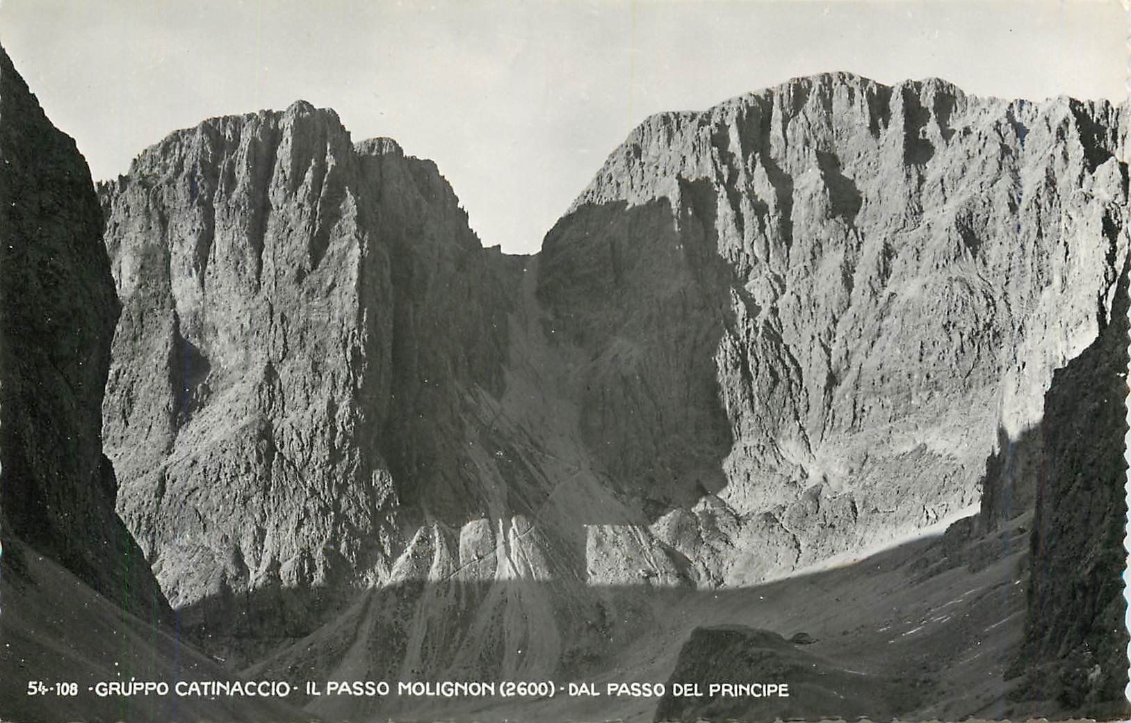 CPA Gruppo Catinaccio Il Passo Molignon (2600) dal Passo del Principe