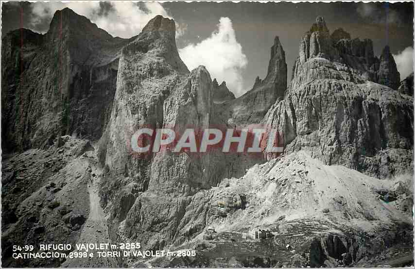 CPA Rifugio Vajolet m 2255 Catinaccio m 2998 torri di Vajolet m 2805