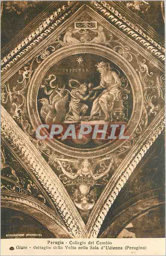 CPA Perugia Collegio Del Cambio Giove dettaglio della volta nella Sala d'Udienza (Perugino)