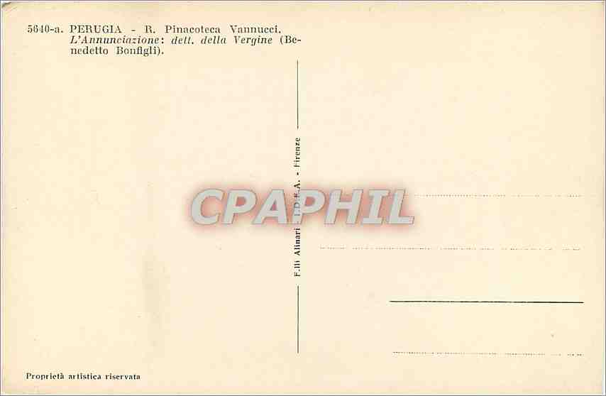 CPA Perugia R Pinacoteca Vannucci L'Annunciazione dell della Vergine (Benedetto Bonflgli) — Rückseite