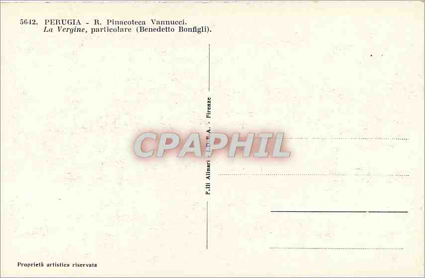 CPA Perugia R Pinacoteca Vannucci Il Presenpio coi Pastori in Adorazione (Fiorenzo di Lorenzo) — Rückseite