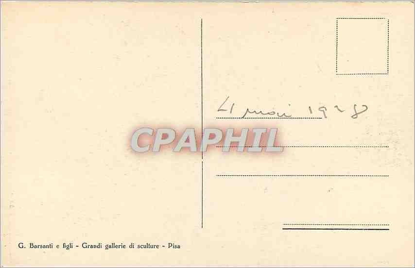 CPA G Barsanti e Figli Grandi gallerie di sculture — Rückseite
