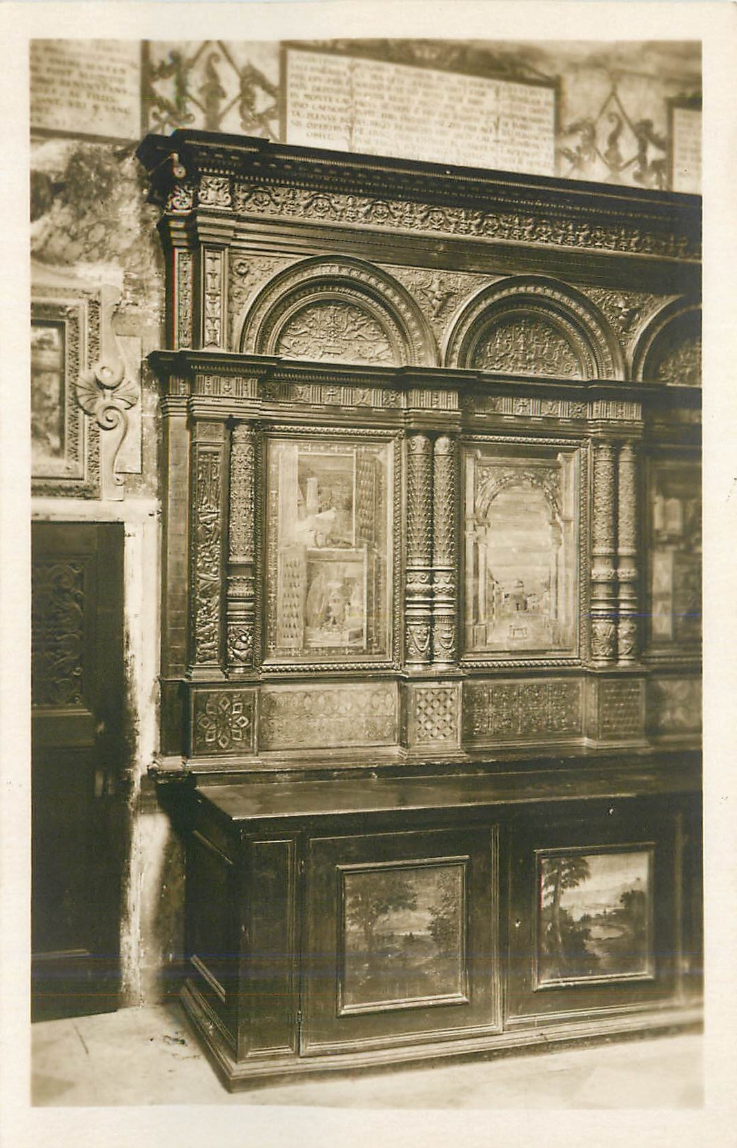 CPA Verona Chiesa di S Maria in Organo Particolare della spalliera (Fra Giovanni)