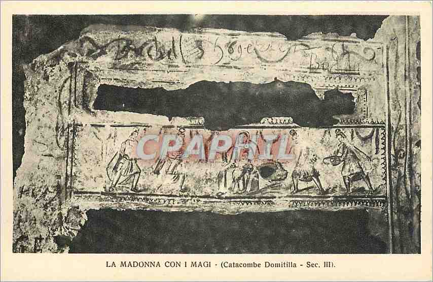 CPA La Madonna Con I Magi (Catacombe Domotilla Sec III)