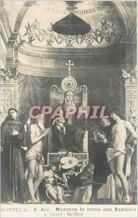 CPA Venezia R Acc Madonna in trono con Bambino e Santi Bennini