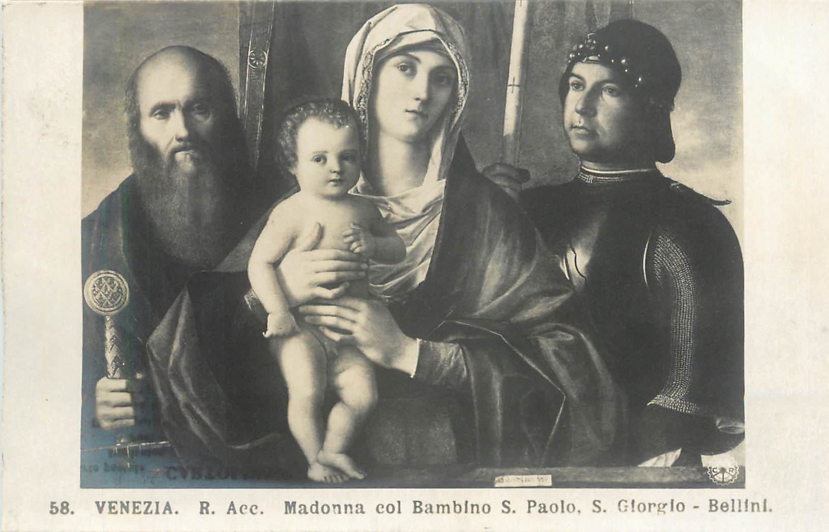 CPA Venezia R Acc Madonna col Bambino S Paolo S gIORGIO bELLINI