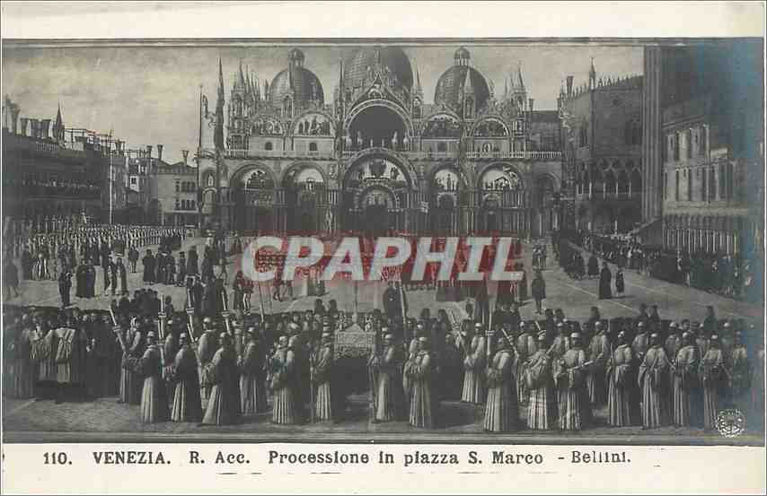 CPA Venezia R Acc Processione in piazza S Marco Bellini