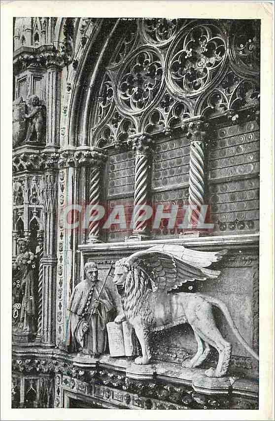 CPA Venezia Palazzo Ducale Particolare Porta della Carta Lion