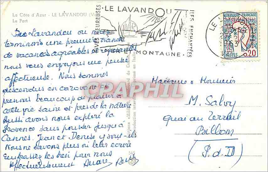 CPM La Cote d'Azur Le Lavandou le Port Bateaux — Rückseite
