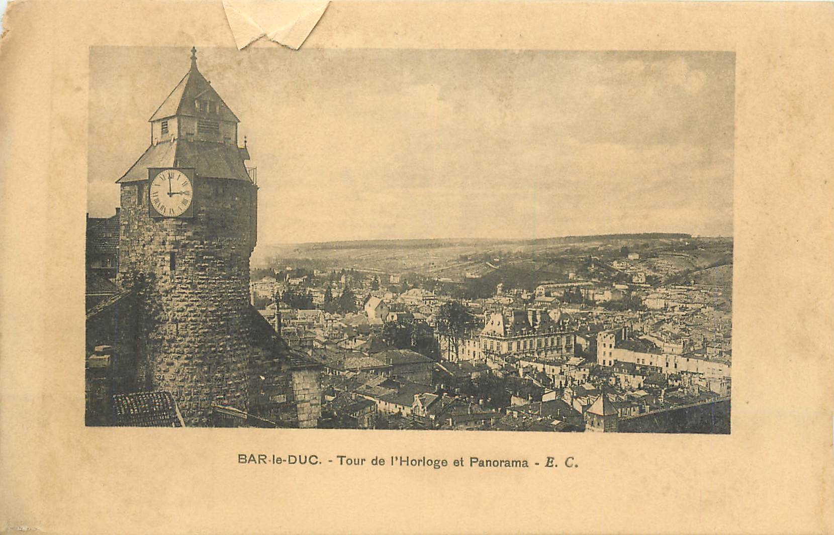 CPA Bar le Duc Tour d'Horloge et Panorama