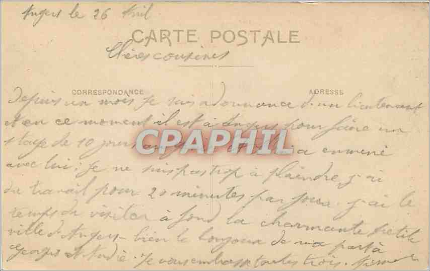 CPA Angers Place de l'Academie et vue generale Quartier Saint Laud — Rückseite