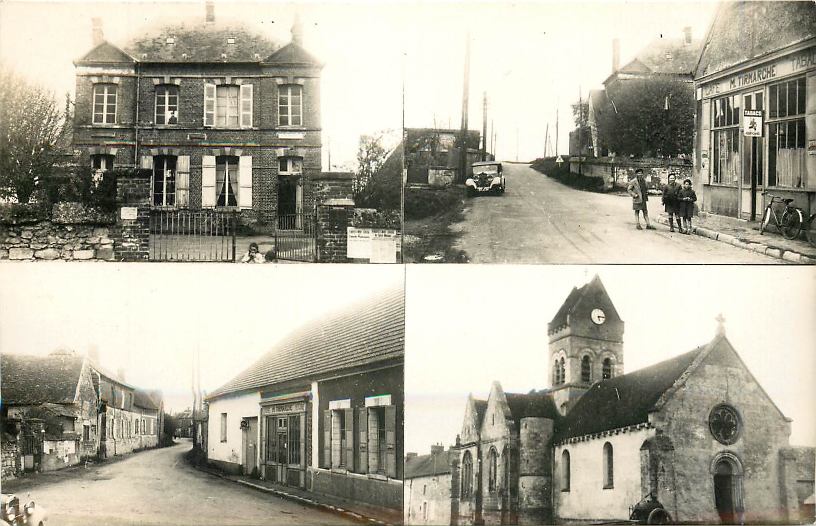 Fleury (Oise) — vista del ayuntamiento, de la carretera, de la tienda de tabaco y de la iglesia — edición Hérald, 19