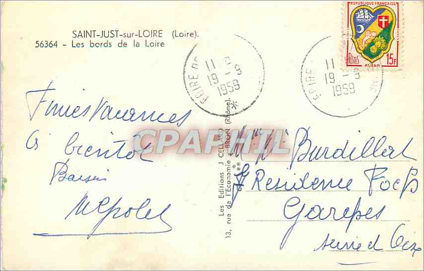 CPM Saint Just sur Loire (Loire) Les bords de la Loire — Rückseite