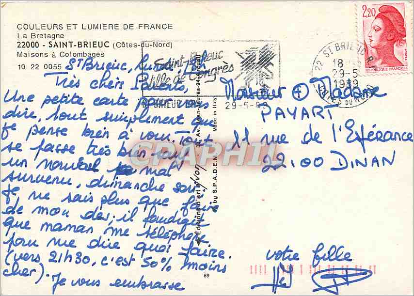 CPM La Bretagne Saint Brieuc (Cotes du Nord) Maisons a Colombages — Rückseite