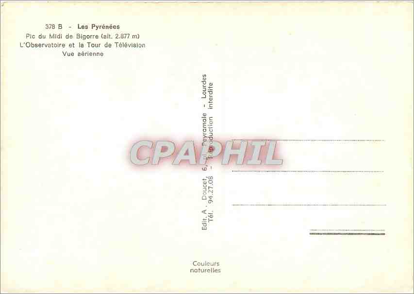 Pic du Midi de Bigorre — Vue aérienne — Edit. A. Doucet, Laurides — Reverso