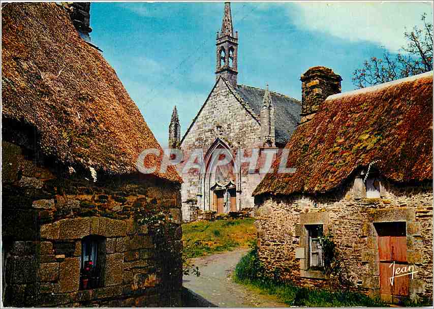 CPM Village Breton Ici la chapelle entonne pasaume Pour les vieux murs