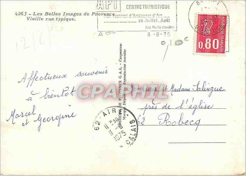 CPM Les Belles Images de Provence Vieille rue Typique — Verso