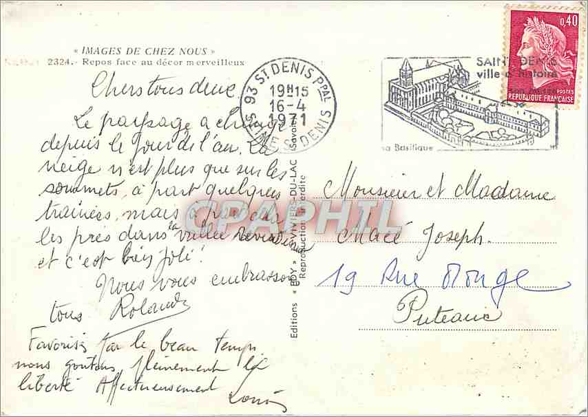 Mont Blanc — vue alpine avec berger et chèvres — Éditions DÉPY, n°2324 — Verso