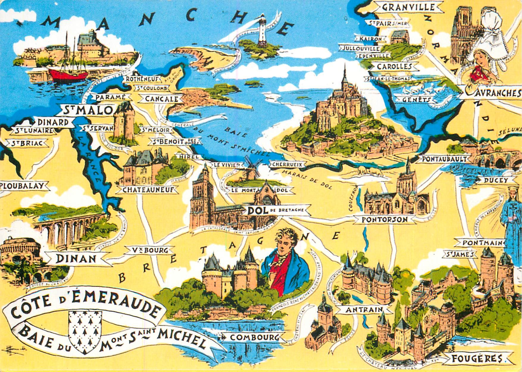 CPM La Province Francaises Bretagne Cote d'Emeraude et Baie du Mont Saint Michel